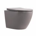 Унитаз подвесной Robin Ultra Quiet 490×365×325 мм, Stone Grey, с сиденьем Slim Duroplast / Soft-close / Quick Release QT13332381АSSG Qtap